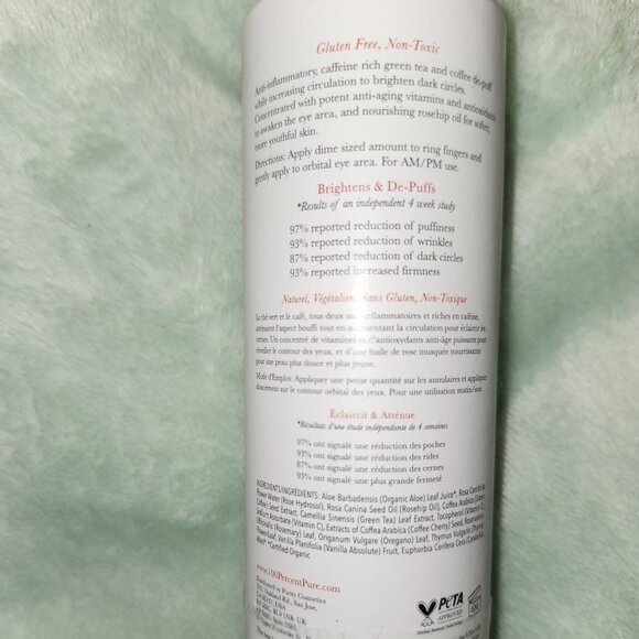 100% Pure Coffee Bean Caffeine Eye Cream BNWT - Picture 3 of 6